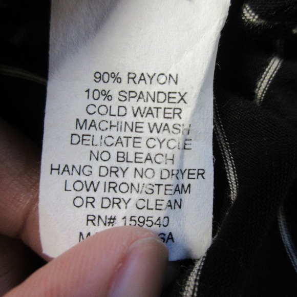 Lisa Bayne Midi Dress M Black Striped Rayon Long Sleeve Lagenlook Asymmetric 398 - Picture 4 of 11